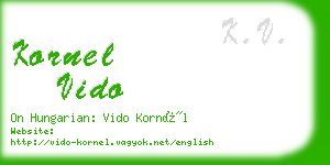 kornel vido business card